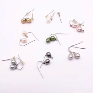 Vintage Honora Pearls Drop Earrings Lot of 8 pairs